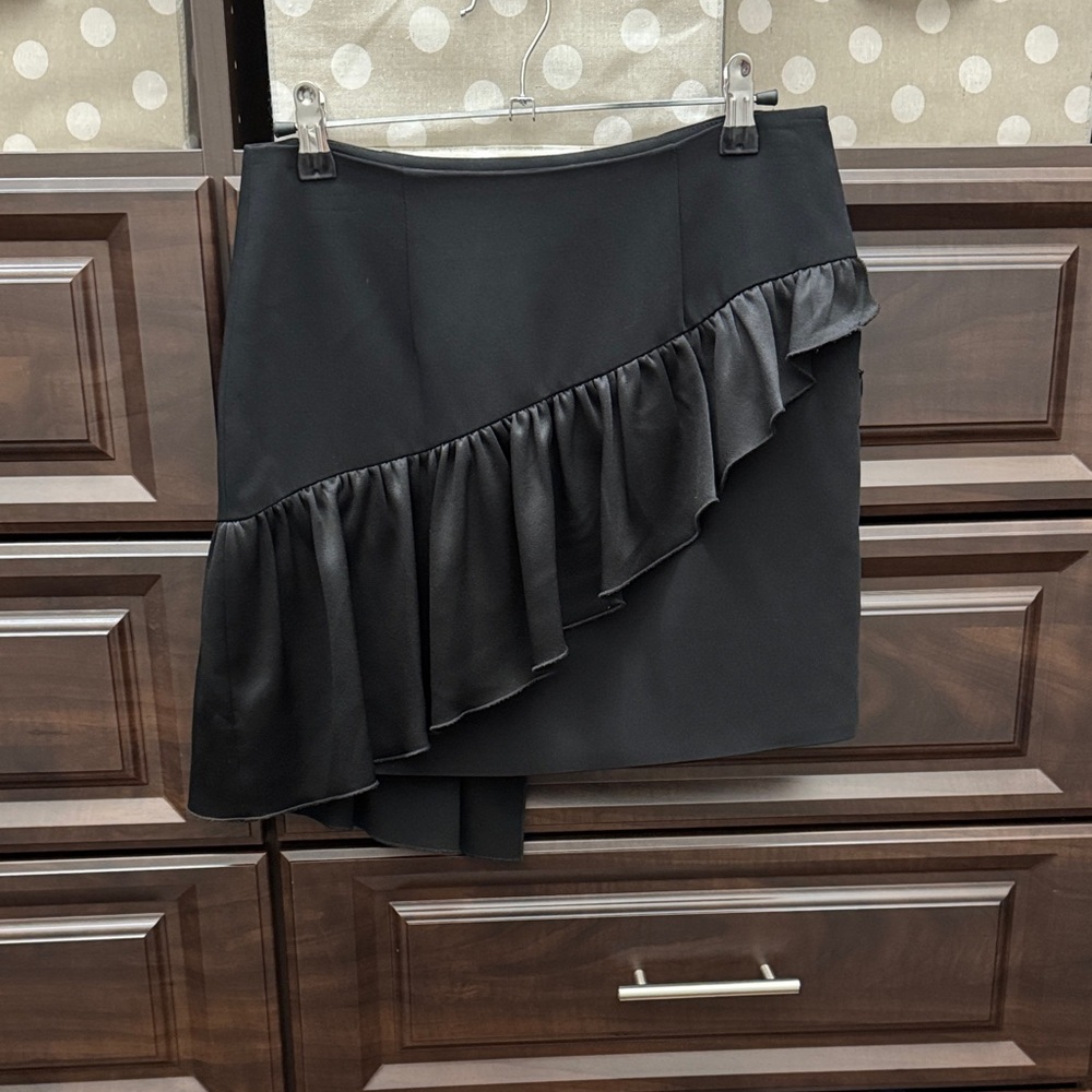 Elegant Black Ruffle Skirt
